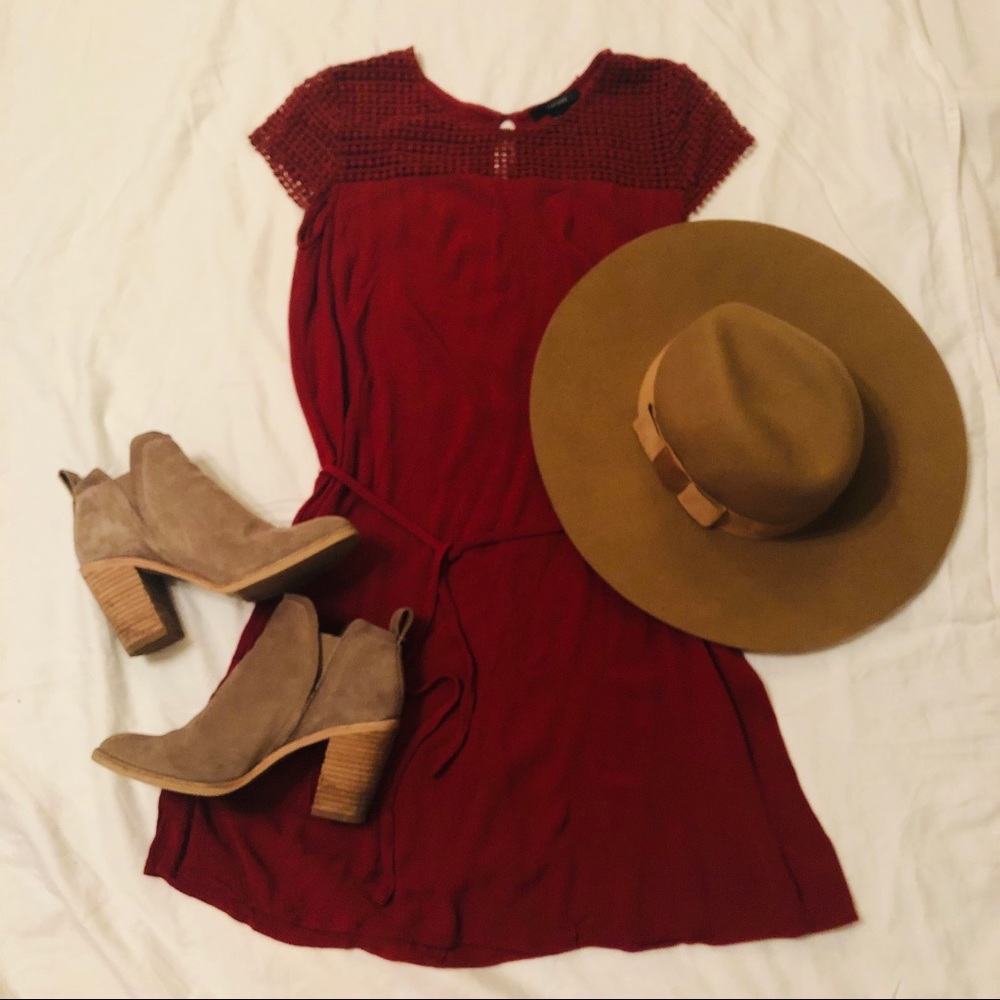 Rust Color Boho Dress